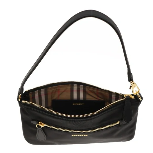 Burberry Pouch Handbag Black Nylon New - Picture 5 of 5